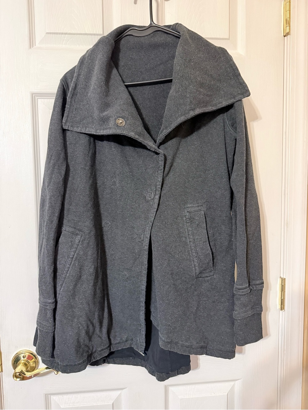 lululemon athletica Women's Dark Gray Open-Front Pea Coat